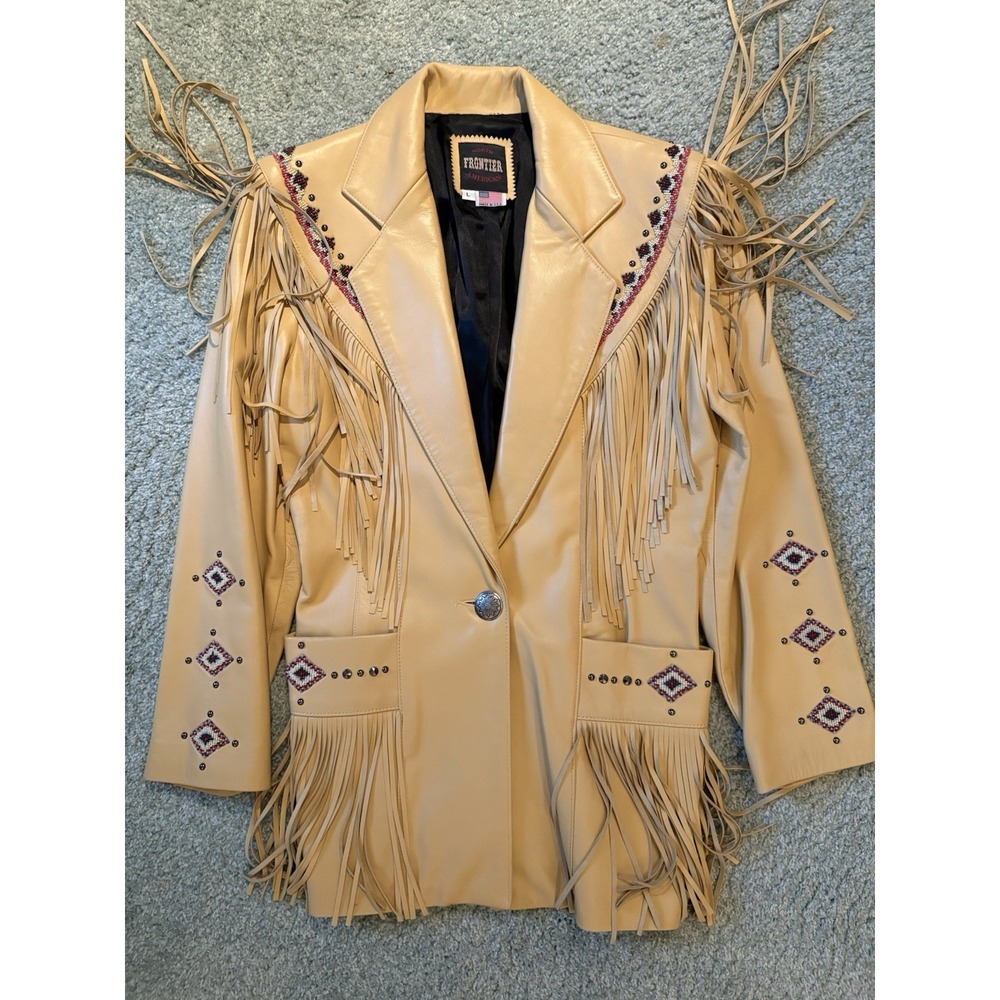 Vintage This Frontier American Western Leather Jacket Size L